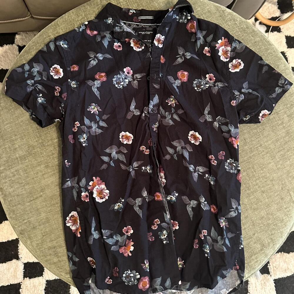 Worn once Denim and Flower Shirt